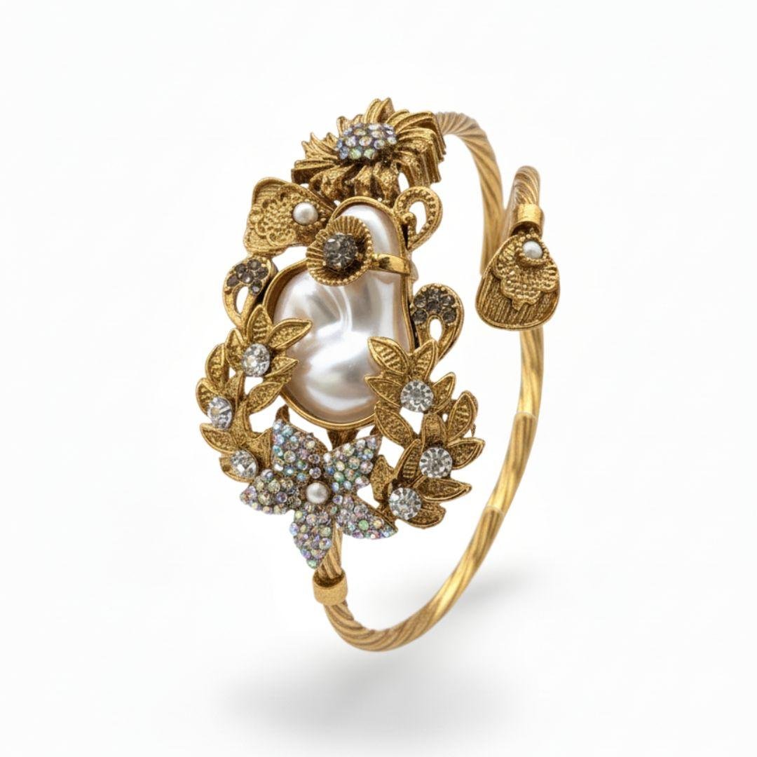 Pearl & Floral Multani Bracelet